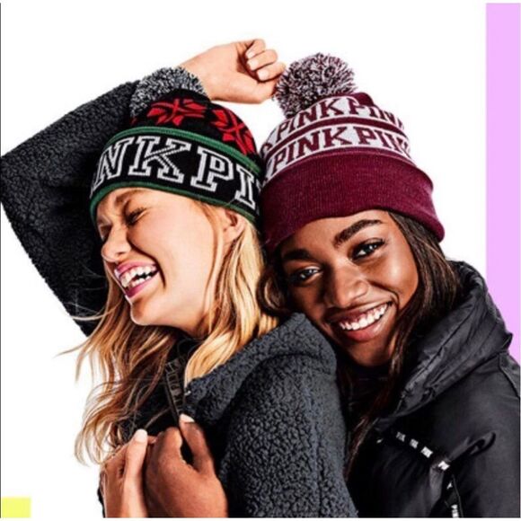 NWOT Victoria's Secret PINK Pom-Pom Holiday Hat - Size OS   ***Item: 0572 - Picture 1 of 4